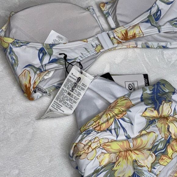 Rip Curl Always Summer Bandeau Bikini Top & High Waist Bikini Bottom Size Medium - Picture 10 of 10